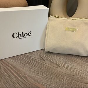 Chloe New Beige Cosmetic Bag fabric